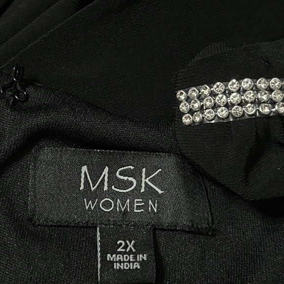 Black midi dress with rhinestone accents - Picture 6 of 6